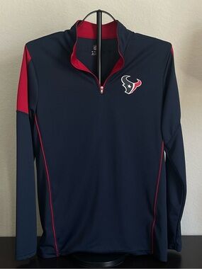 Houston Texans NFL Quarter Zip Pullover Sweatshirt Youth XL Fits Mens S